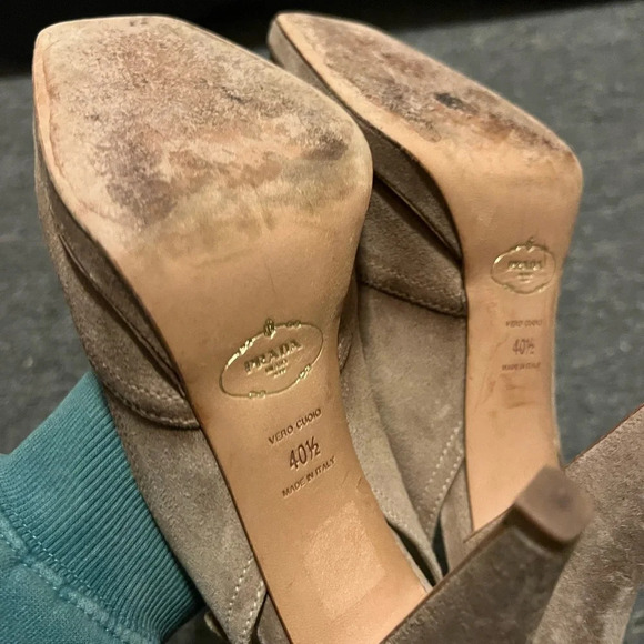Prada Suede Sling Back Heels, size 40.5 - Picture 5 of 10